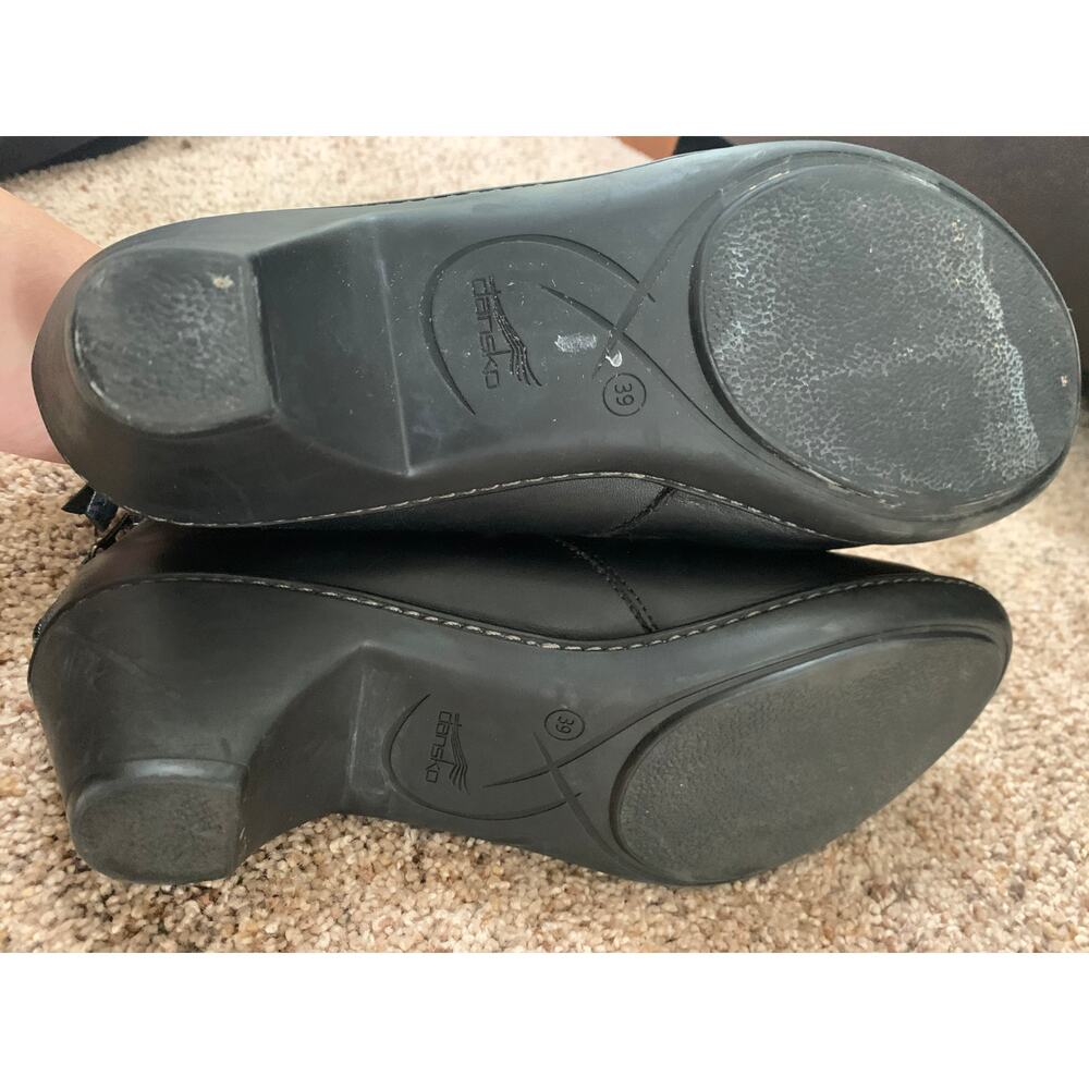 Dansko Bonita Leather Black Back Zip Bootie Cutout Side Womens Size 39  US 8.5 - Picture 5 of 9
